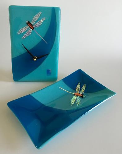 Dragonfly Clock and Plate